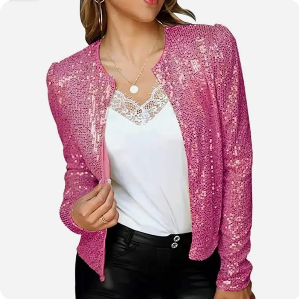 Pink Sequin Women's Jacket